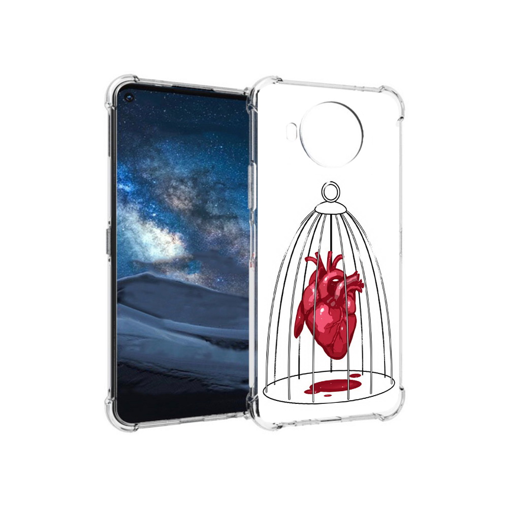 

Чехол MyPads Tocco для Nokia 8.3 сердце в клетке (PT227053.110.597), Прозрачный, Tocco