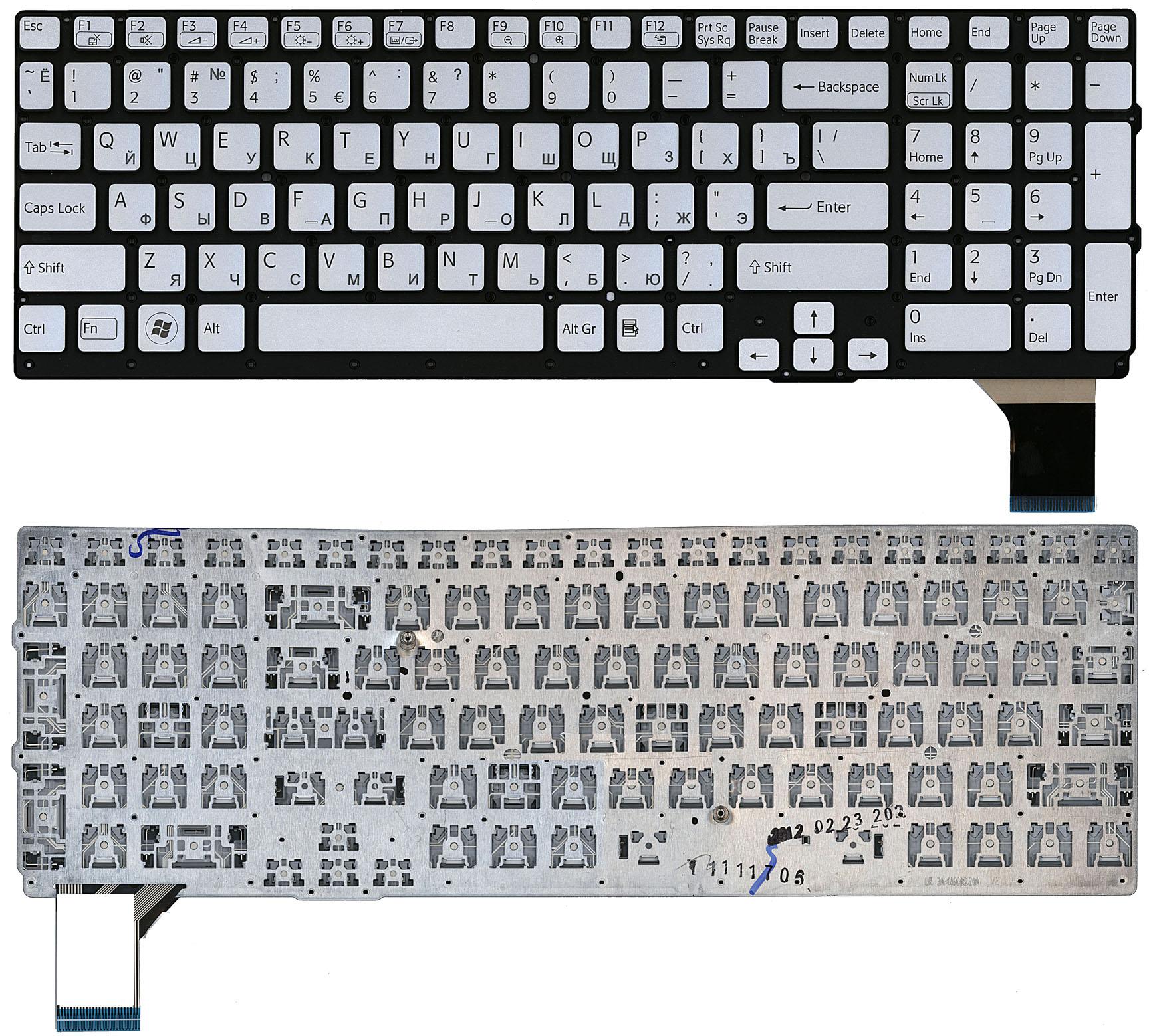 

Клавиатура для ноутбука Sony Vaio VPC-SE VPCSE серебристая