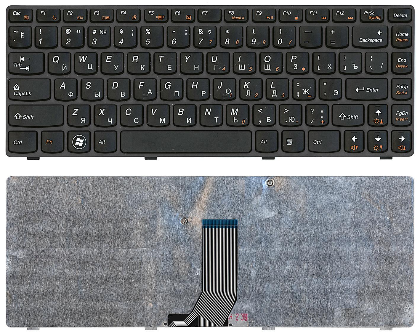 

Клавиатура для ноутбука Lenovo IdeaPad Z470 G470AH G470GH Z370 черная с темной рамкой
