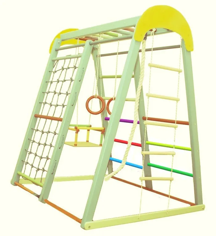 

Спортивный уголок деревянный Юный Атлет Счастливчик Ч, высота 1,5 м, фисташковый