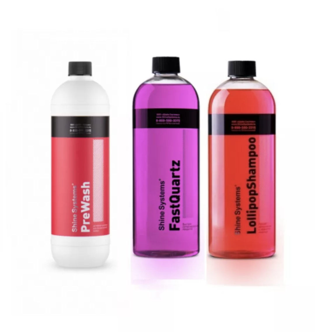 

Набор Shine Systems Kit длч мойки, Prewash + Fartquarz + Lollipopshampoo