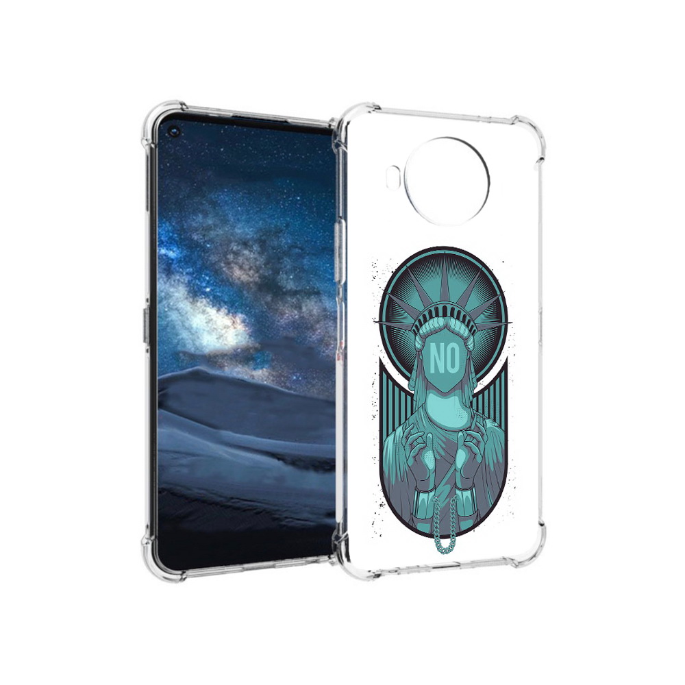 

Чехол MyPads Tocco для Nokia 8.3 статуя свободы зеленый (PT227053.110.623), Прозрачный, Tocco