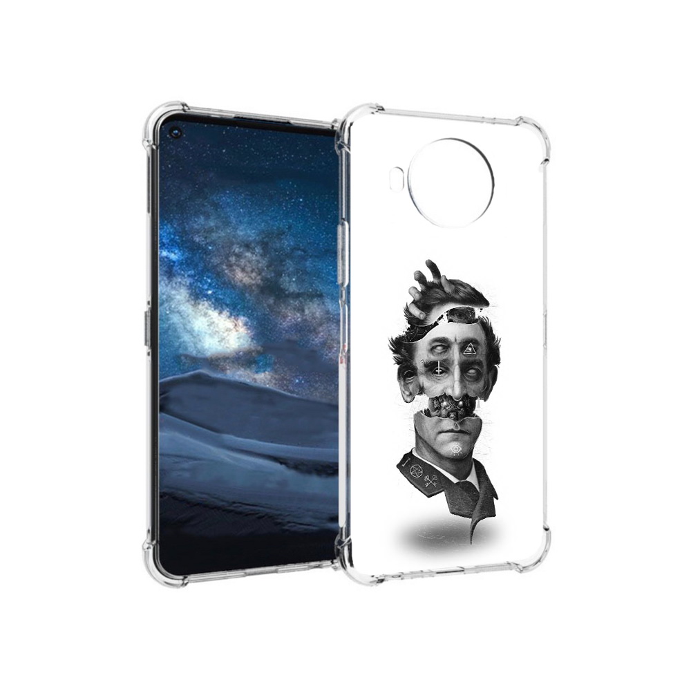 

Чехол MyPads Tocco для Nokia 8.3 страшное лицо абстракция (PT227053.110.628), Прозрачный, Tocco