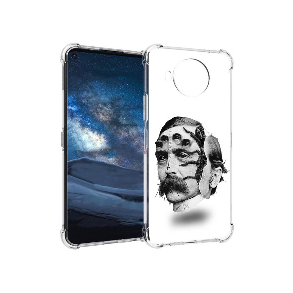 

Чехол MyPads Tocco для Nokia 8.3 страшное лицо мужчины (PT227053.110.629), Прозрачный, Tocco