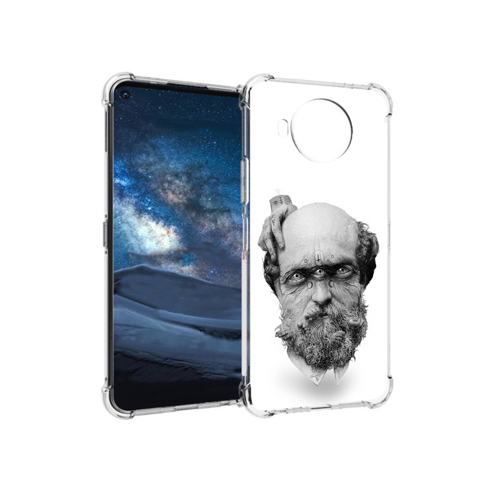 

Чехол MyPads Tocco для Nokia 8.3 страшный бородатый мужчина абстракция (PT227053.110.630), Прозрачный, Tocco