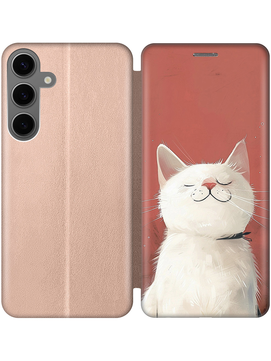 

Чехол-книжка на Samsung Galaxy S24+ с принтом "Гордый котик" золотой, Золотистый;белый;красный, 779824612