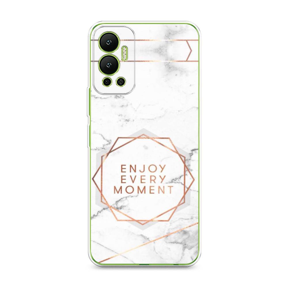 фото Силиконовый чехол "enjoy every moment мрамор" на infinix hot 12 awog