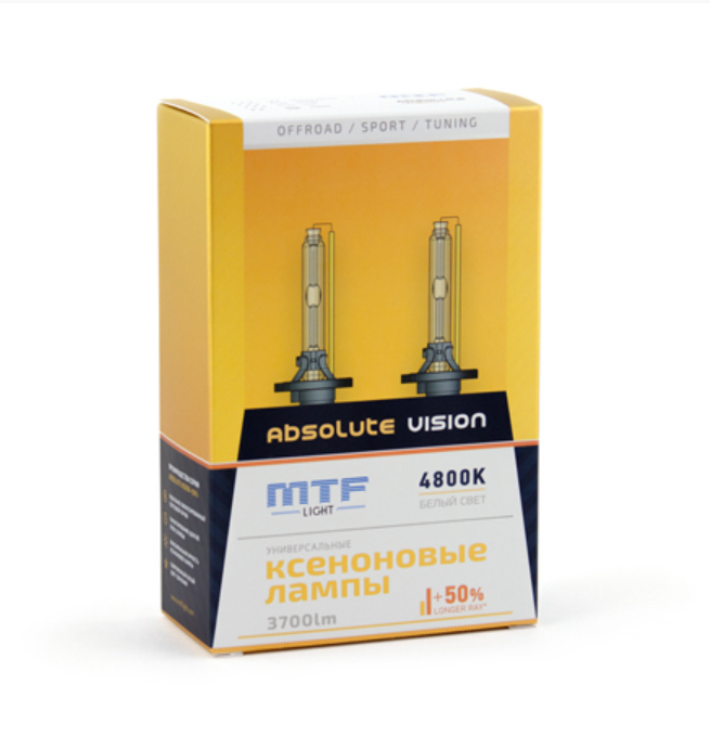 Ксеноновые лампы MTF Light ABSOLUTE VISION +50%, HB3(9005), 3800lm, 4800K