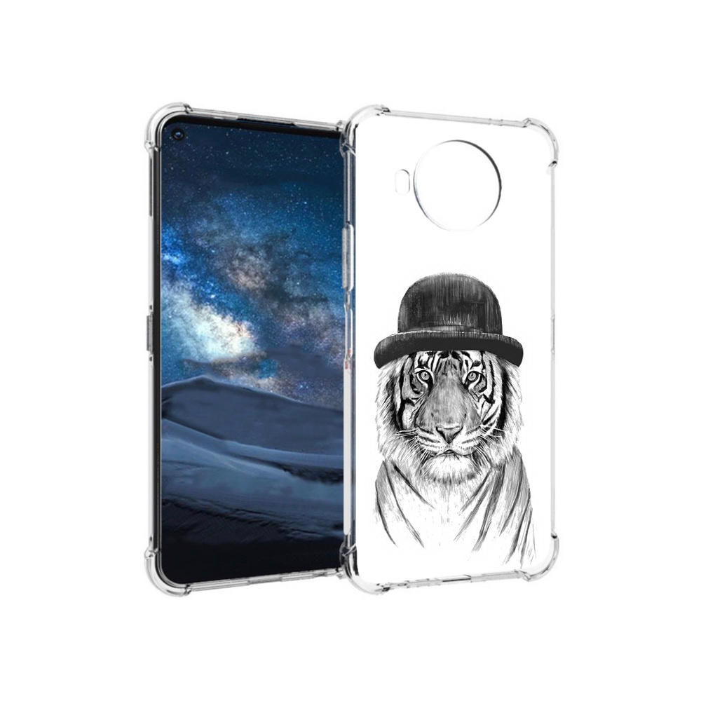 

Чехол MyPads Tocco для Nokia 8.3 тигр британец (PT227053.110.641), Прозрачный, Tocco