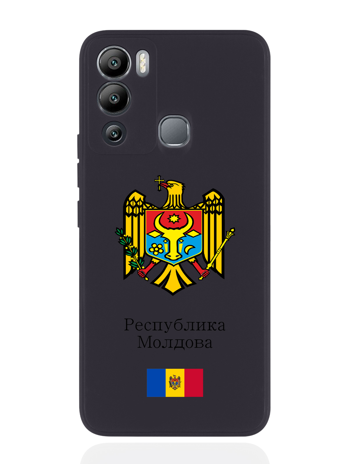 

Чехол SignumCase для Infinix Hot 12i Герб Республики Молдова/Герб Молдавии черный, Разноцветный