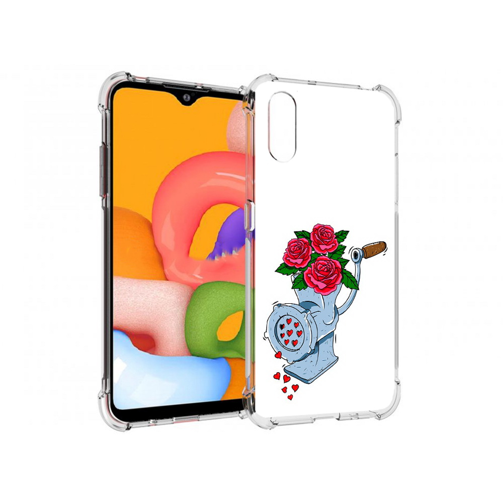 

Чехол MyPads Tocco для Samsung Galaxy A01 Цветочные сердца (PT144711.509.199), Прозрачный, Tocco