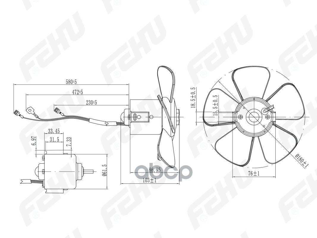 

FEHU 'FFH1143 Электровентилятор отопителя VAZ 2101-07, 2121 1шт