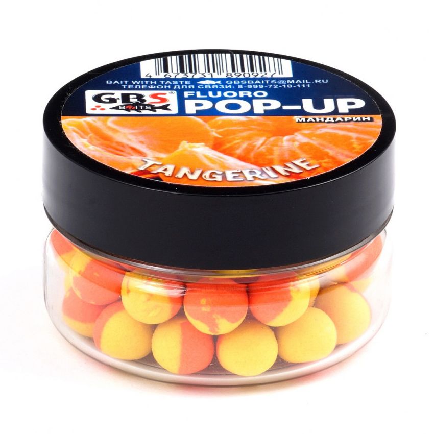 

Бойлы плавающие GBS BaITS Pop-Up 8 мм 45 гр Мандарин Жёлто-Малиновый, плавающие Pop-Up 8 мм