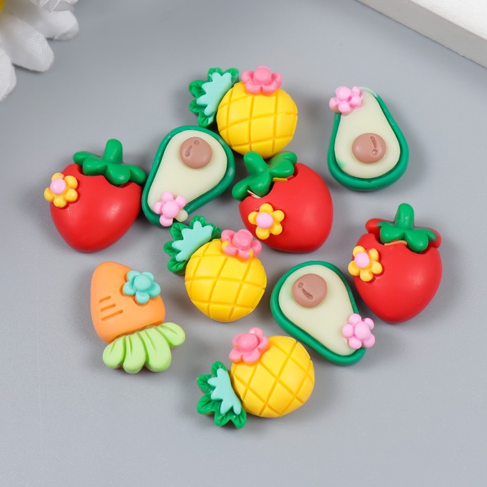 

Декор для творчества пластик "Витаминчики" МИКС 2х1,5 см, Разноцветный