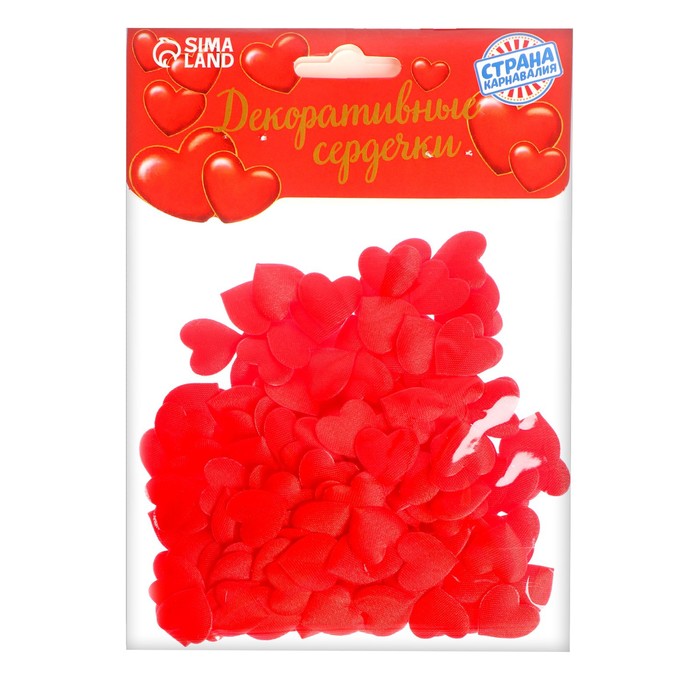 

Сердечки декоративные, набор 200 шт., 1 см, цвет красный, 14 Февраля