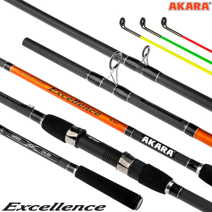 Удилище фидерное Akara Excellence Feeder TX-30, тест 90-120-150 г, 3.3 м