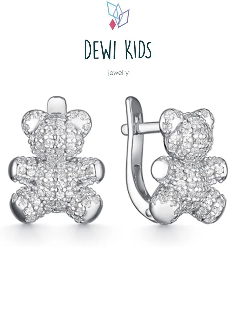 Серьги из серебра DEWI KIDS 901022075, фианит