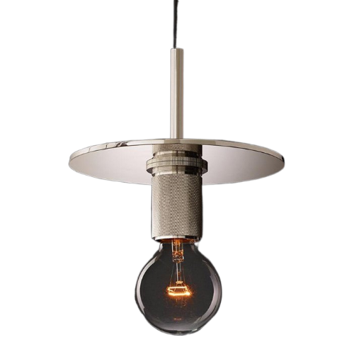 фото Подвесной светильник rh utilitaire disk shade pendant silver от imperiumloft