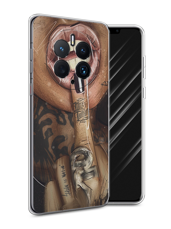 

Чехол Awog для Huawei Mate 50 Pro "Девушка с татуировками", Бежевый;розовый;черный, 6109950-9