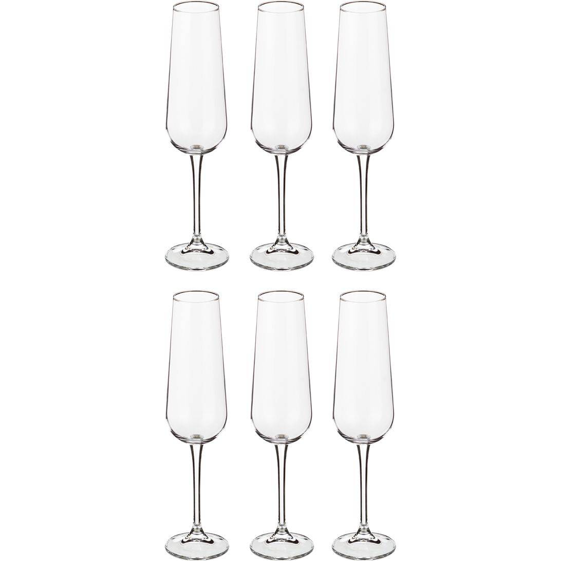 Набор бокалов для шампанского Crystal Bohemia amundsen ardea из 6 шт 220 мл 26,5 см