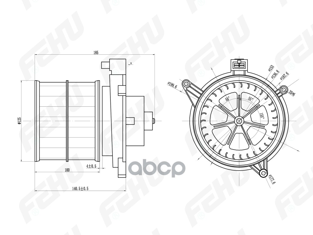 

FEHU Электровентилятор отопителя Ford Fiesta (01-)/Fusion (02-)