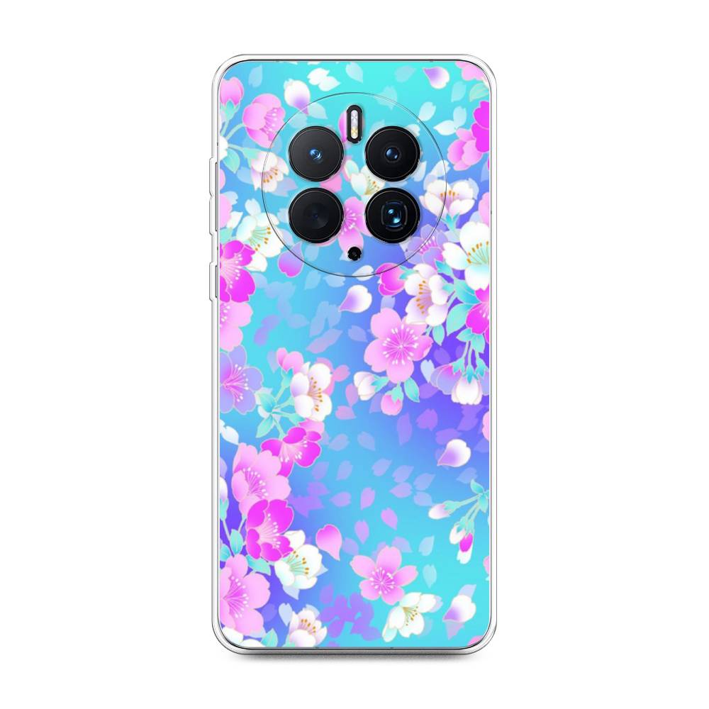 

Чехол Awog для Huawei Mate 50 Pro "Яблоневые цветы", Голубой;розовый;белый, 6109950-8