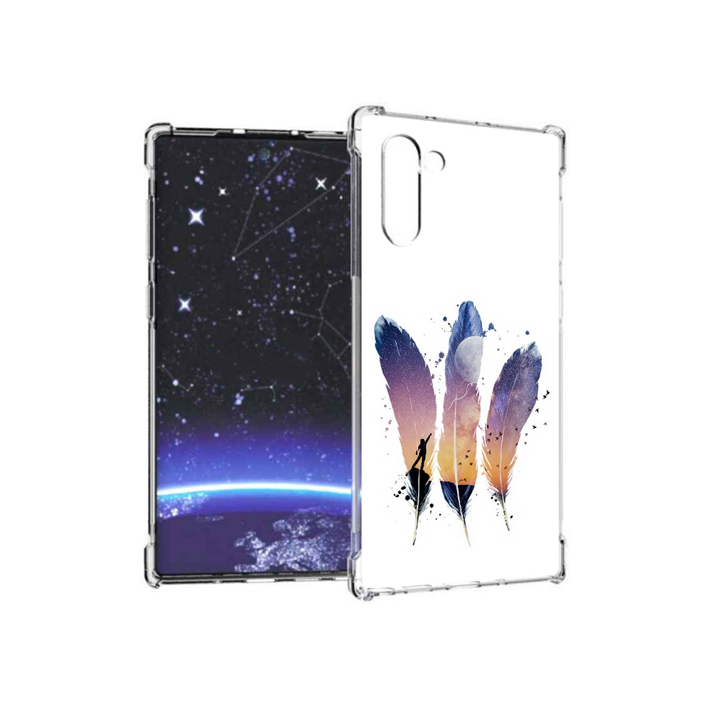 

Чехол MyPads Tocco для Samsung Galaxy Note 10 небесные перья (PT135782.511.519), Прозрачный, Tocco