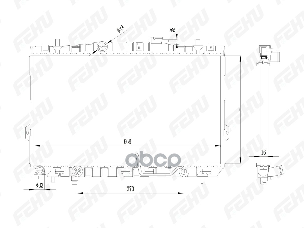 

FEHU 'FRC1024 Радиатор охлаждения Hyundai Elantra (XD) (00-) 1.6i/1.8i AT 1шт