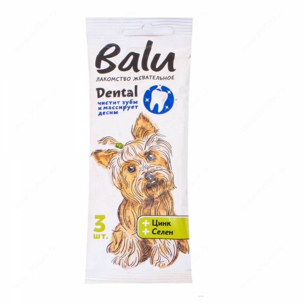Лакомство для собак Balu Dental, для маленьких пород, для чистки зубов, цинк и селен, 36 г