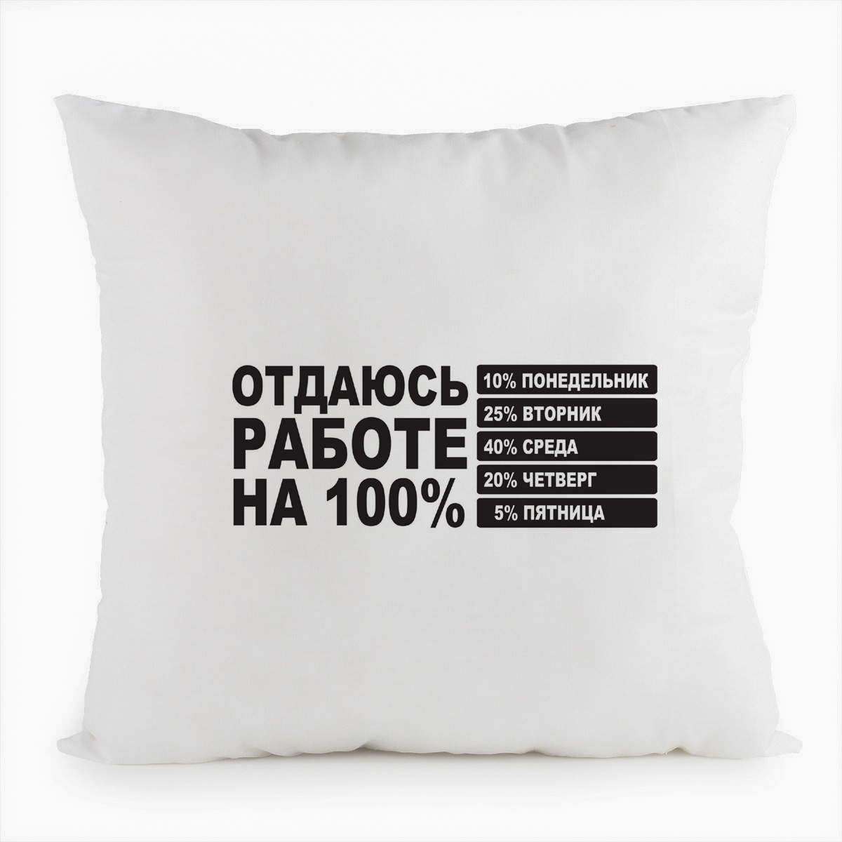 

Подушка белая CoolPodarok отдаюсь работе на 100,белая, Белый