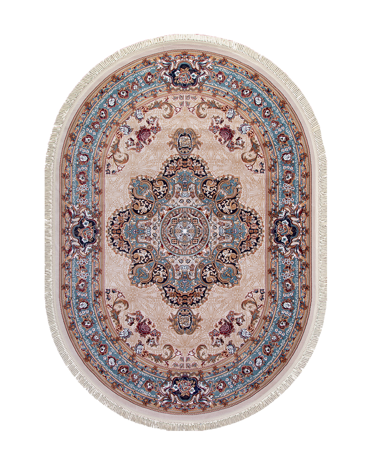 

Ковёр Merinos Shahreza 120x300 овальный кремовый синий D727