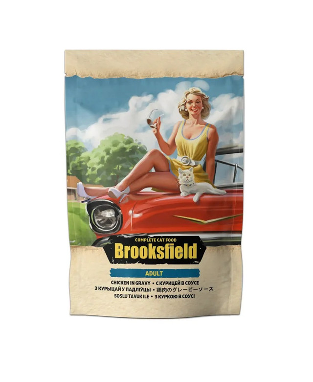 Влажный корм для кошек Brooksfield ADULT курица 12шт по 85г