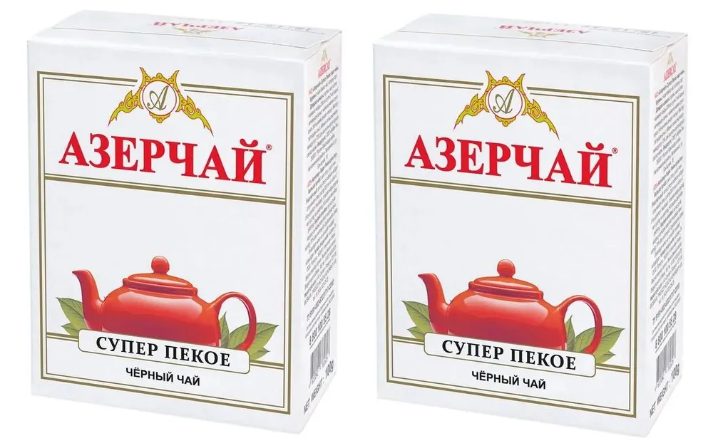 

Чай Азерчай листовой Супер Пекое, черный, 100 г х 2 шт, черный