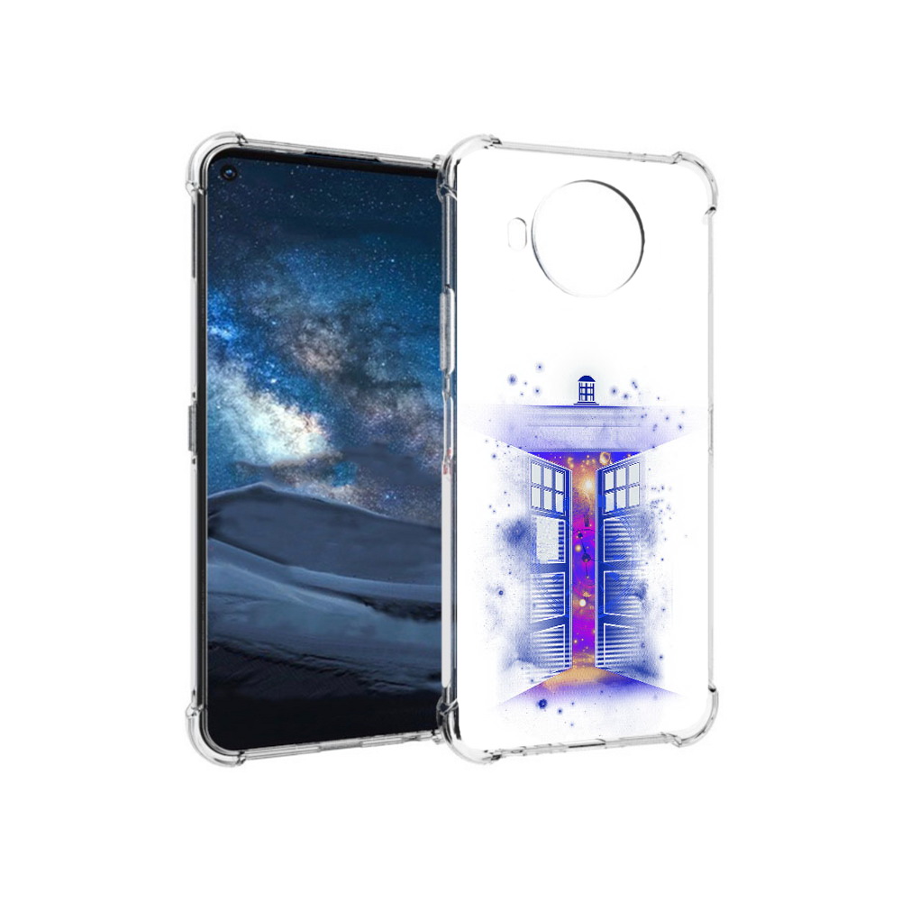 

Чехол MyPads Tocco для Nokia 8.3 фиолетовый уголок абстракция (PT227053.110.659), Прозрачный, Tocco
