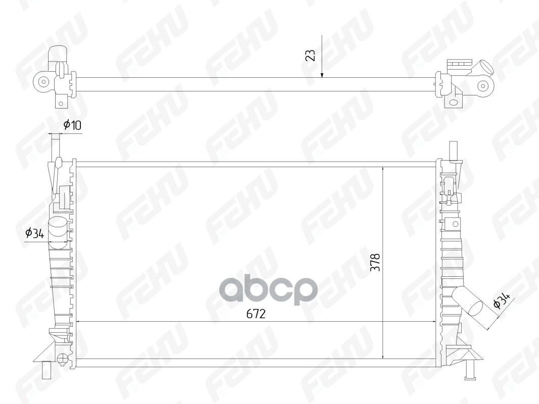 FEHU Радиатор охлаждения (сборный) Ford Focus II A/C (05-)