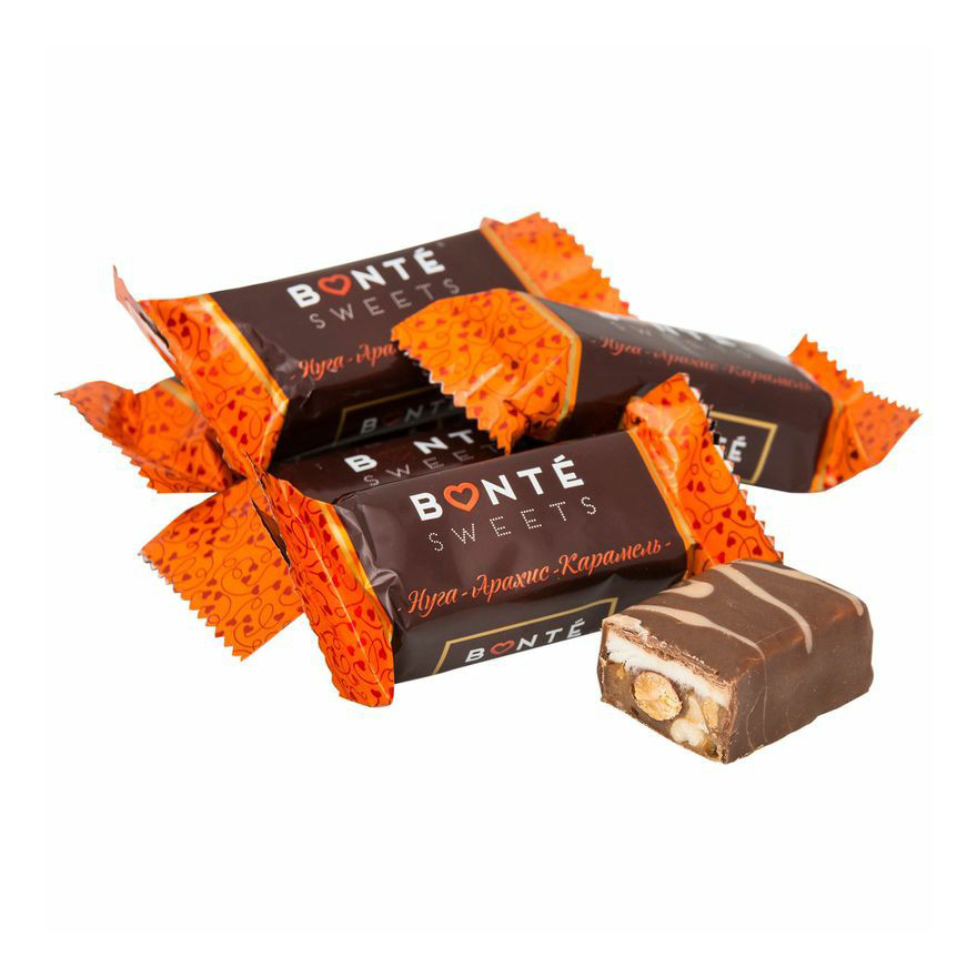 

Конфеты глазированные Bonte Sweets с нугой-арахисом-карамелью
