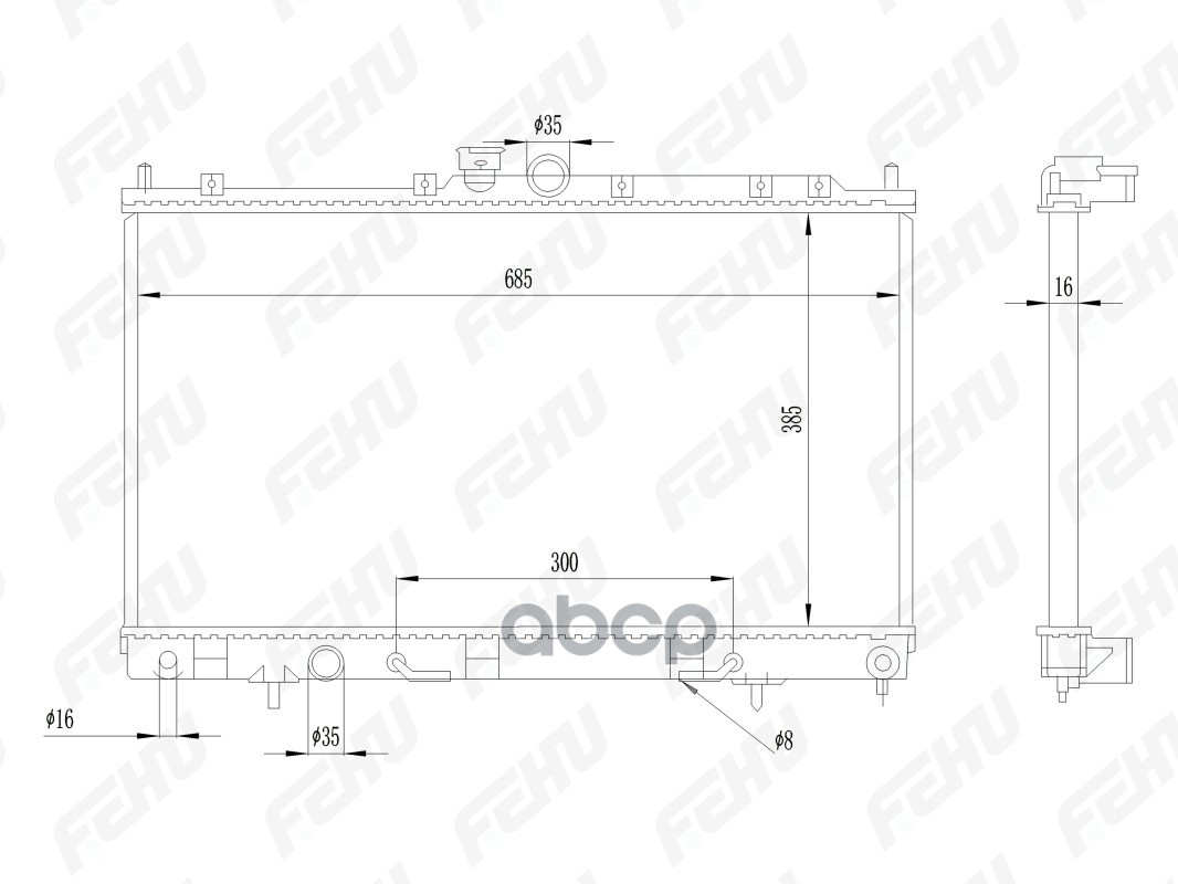 

FEHU Радиатор охлаждения Mitsubishi Lancer IX (03-) M/A