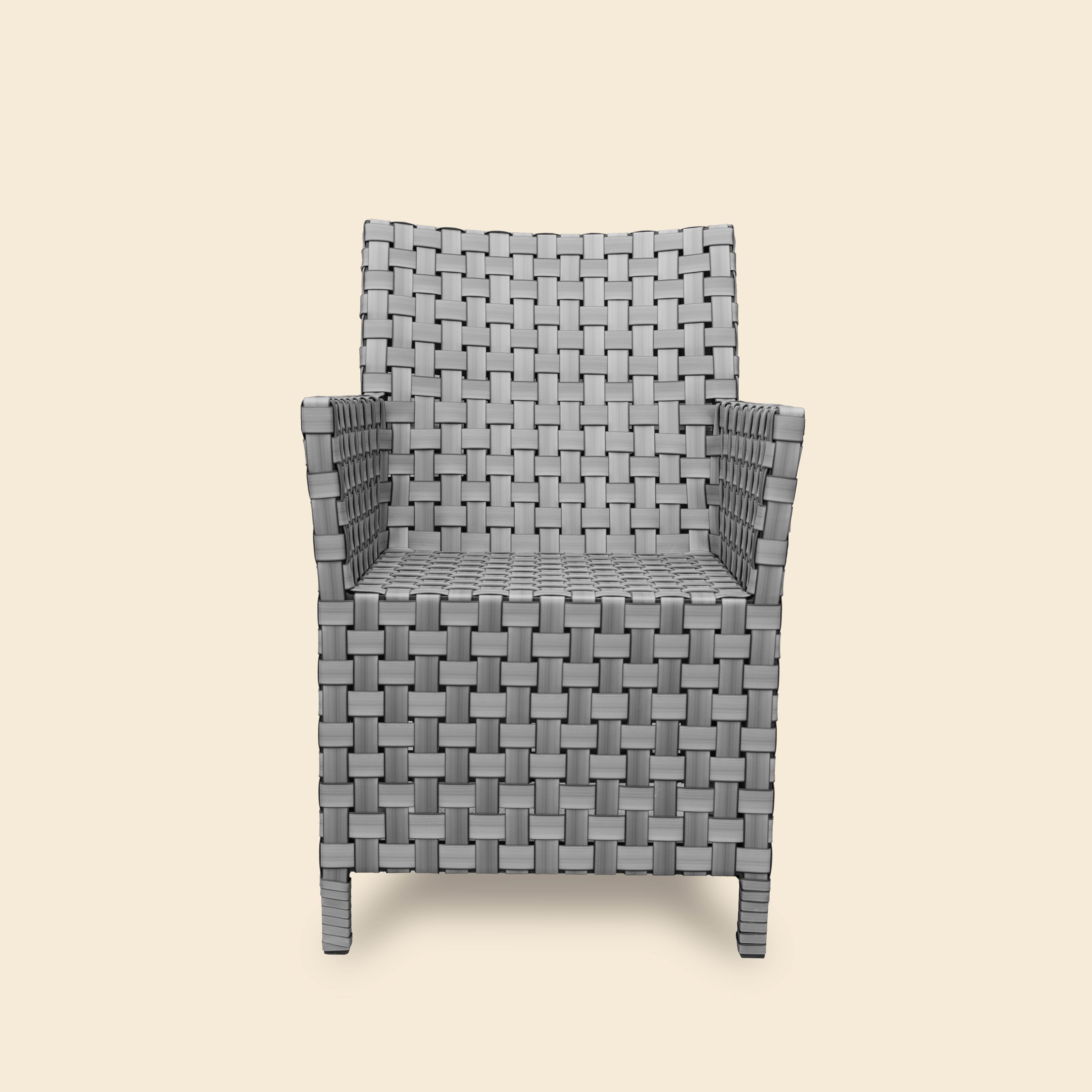 Кресло плетеное из ротанга STILO, серый, 72х72х83 см