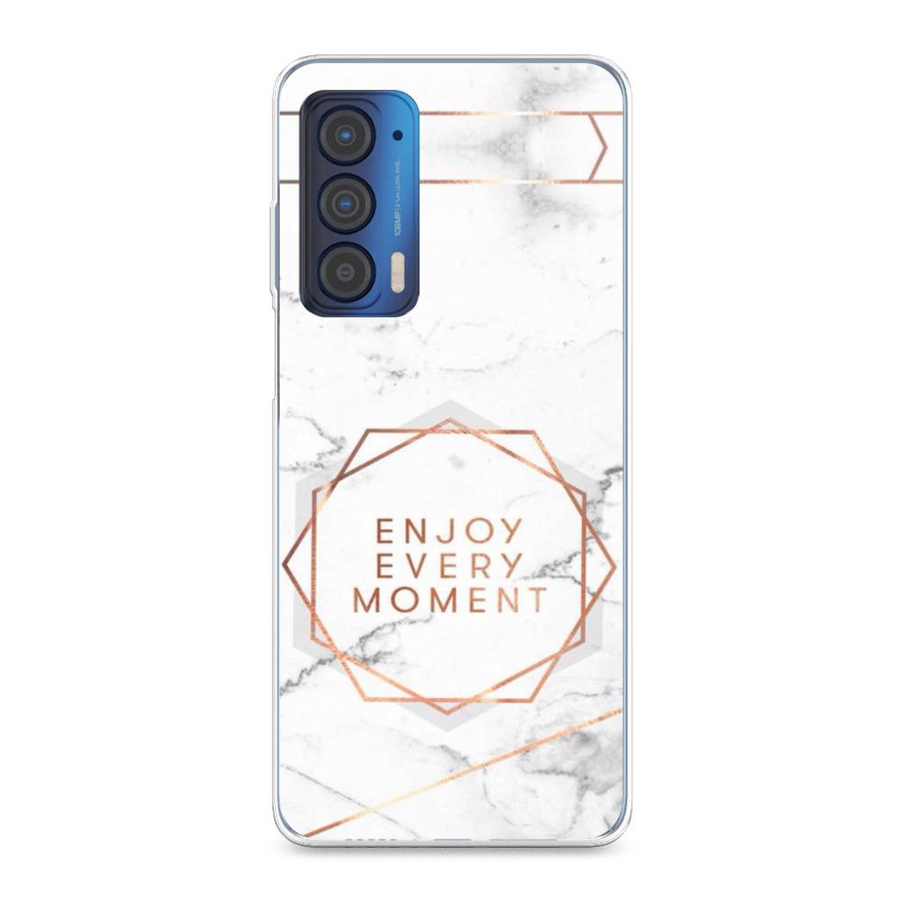 

Чехол Awog на Motorola Edge (2021) "Enjoy every moment мрамор", Разноцветный, 242950-7