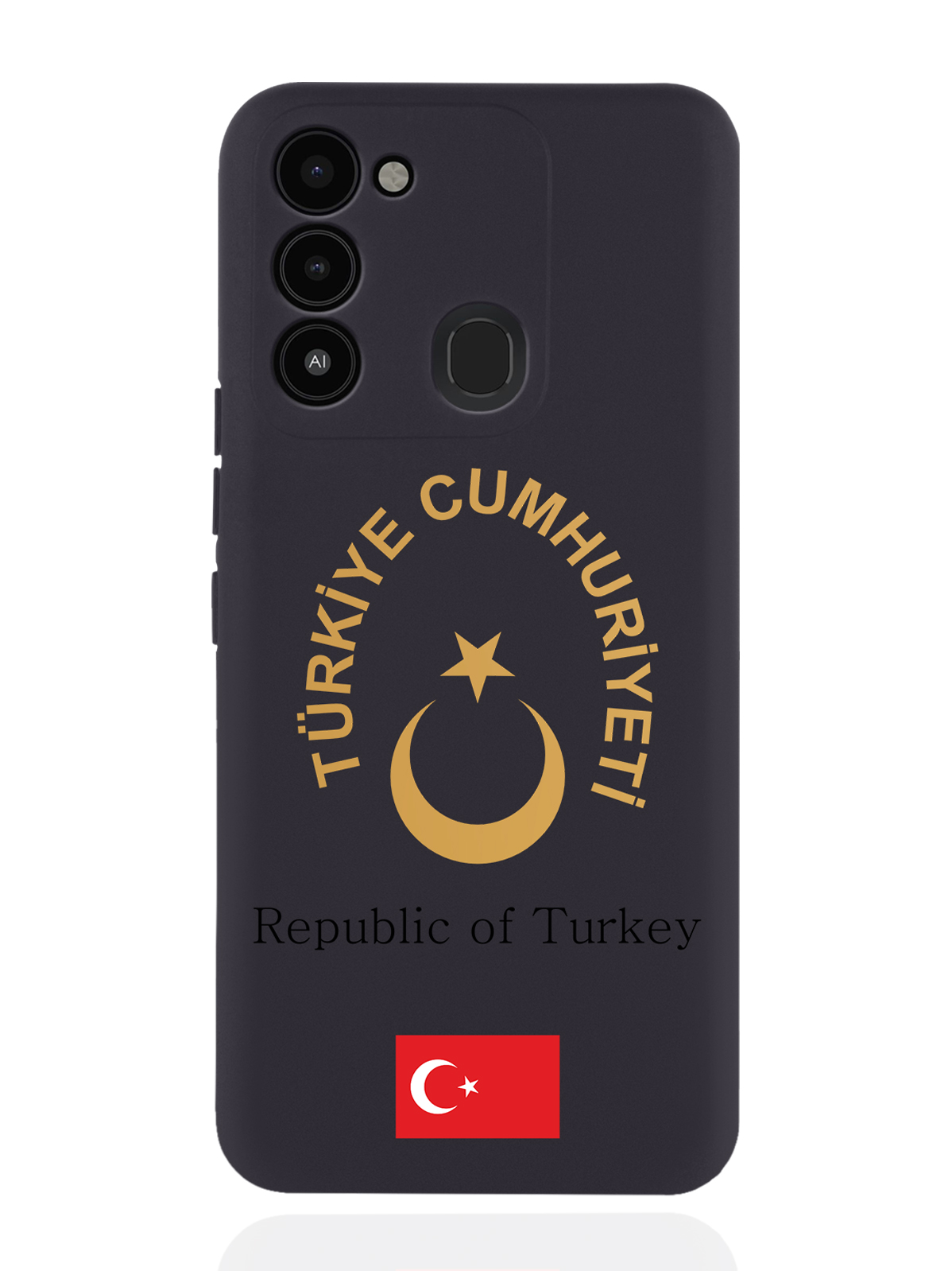 

Чехол SignumCase для Tecno Spark 8C/Go 2022 Золотой Герб Турциичерный, Золотистый;черный