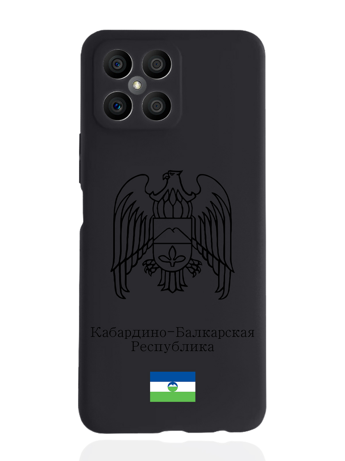 фото Чехол signumcase для honor x8 черный лаковый герб кабардино-балкарской республики черный