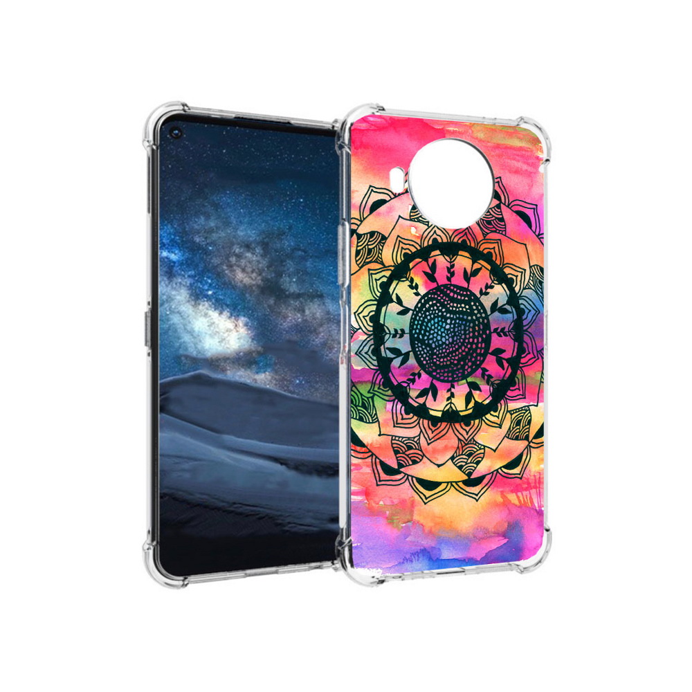 

Чехол MyPads Tocco для Nokia 8.3 яркая абстракция круглый цветок (PT227053.110.704), Прозрачный, Tocco