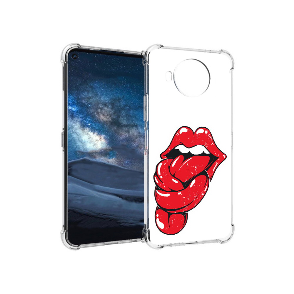 

Чехол MyPads Tocco для Nokia 8.3 яркие губы с языком (PT227053.110.705), Прозрачный, Tocco