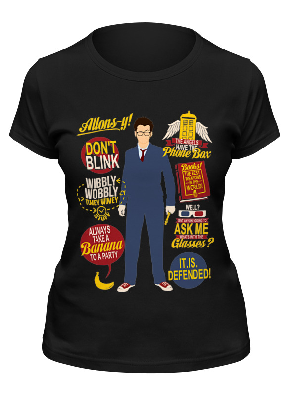 

Футболка женская Printio Doctor who черная M, Черный, Doctor who