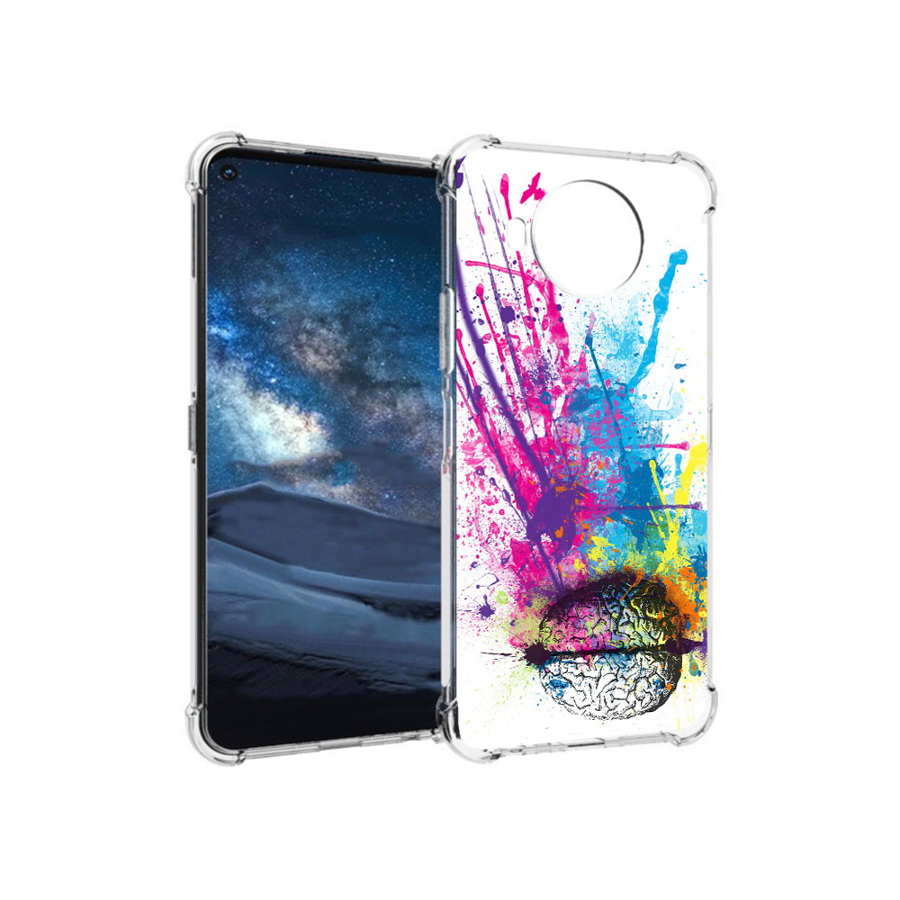 

Чехол MyPads Tocco для Nokia 8.3 яркий красочный мозг (PT227053.110.710), Прозрачный, Tocco