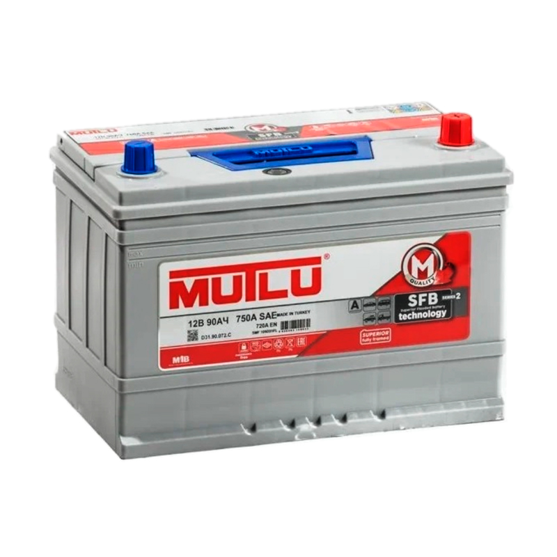 

MUTLU Аккумулятор MUTLU SFB JIS 90 Ач обратная R+ 306x175x224 EN720 А