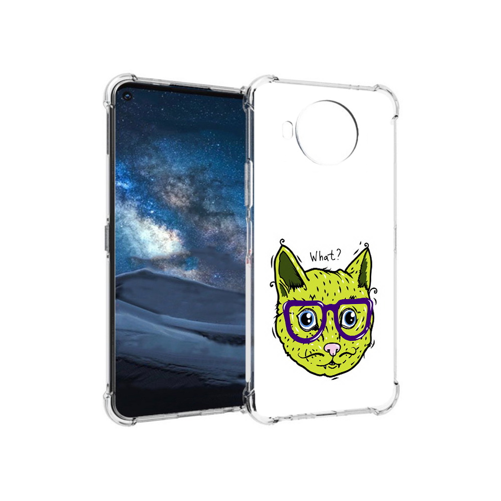 

Чехол MyPads Tocco для Nokia 8.3 Зеленый кот (PT227053.110.86), Прозрачный, Tocco