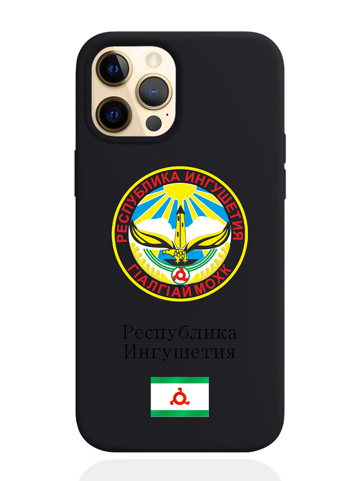 

Чехол SignumCase для iPhone 12/12 Pro Герб Ингушетии черный, Разноцветный