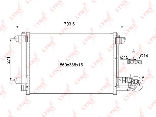 

LYNXAUTO Радиатор кондиционера с осушителем 1шт