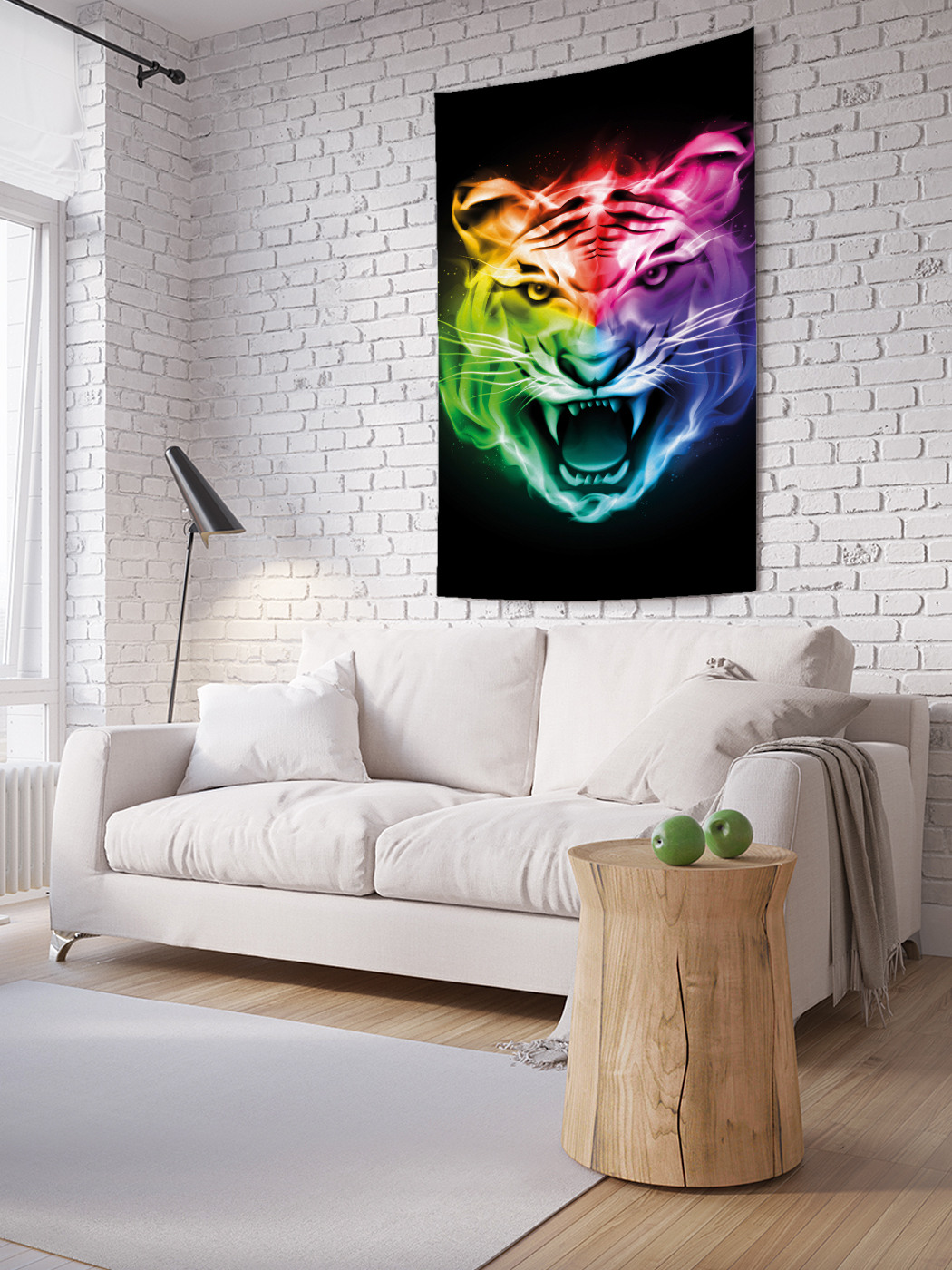 

Вертикальное фотопанно на стену JoyArty Радужный тигр 150x200 см, Радужный тигр